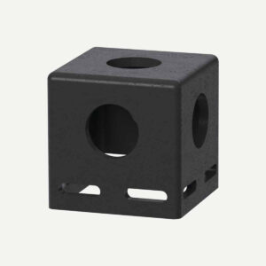 A black cube with holes in it